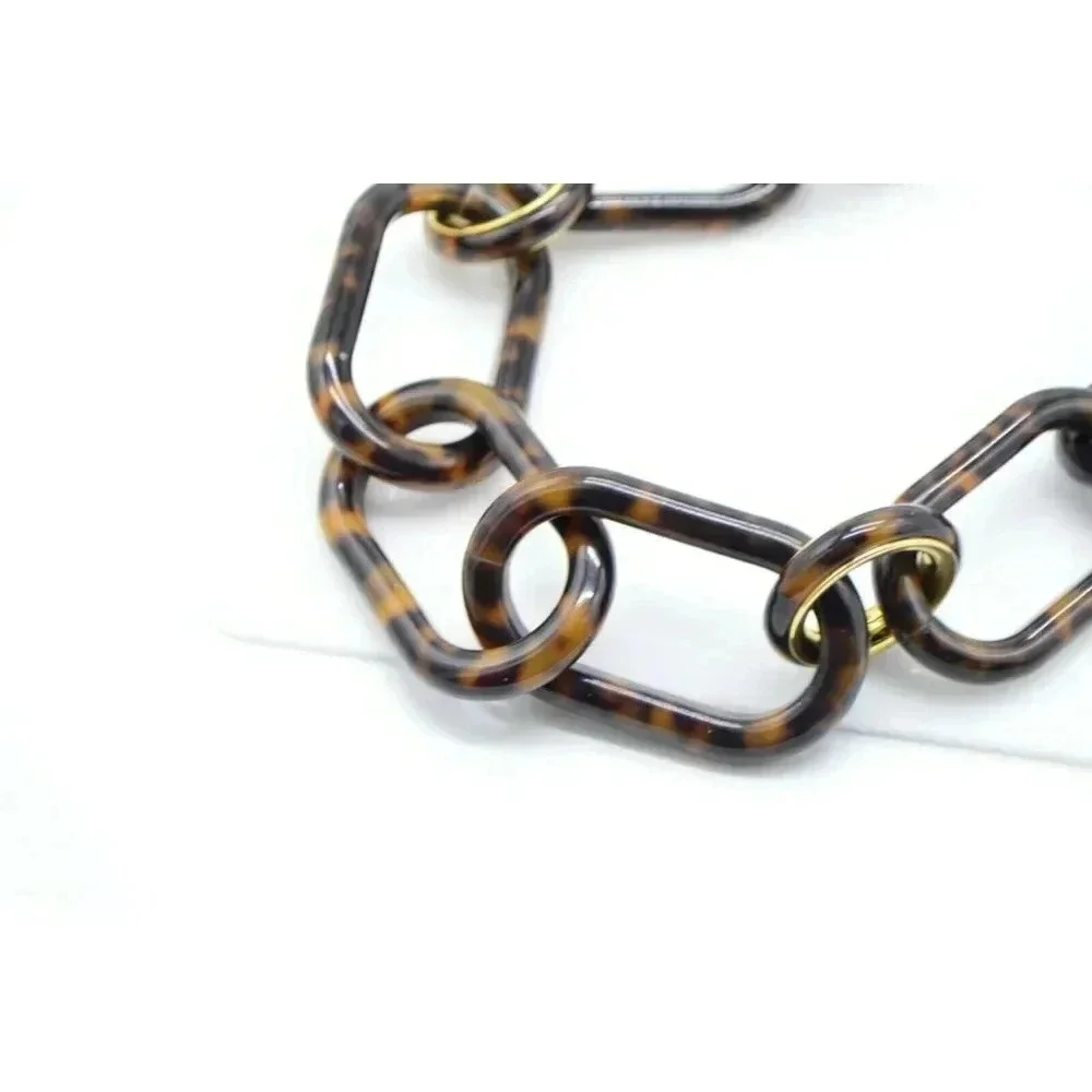 MICHAEL KORS Faux Tortoise Resin Graduated Chain Link Necklace
